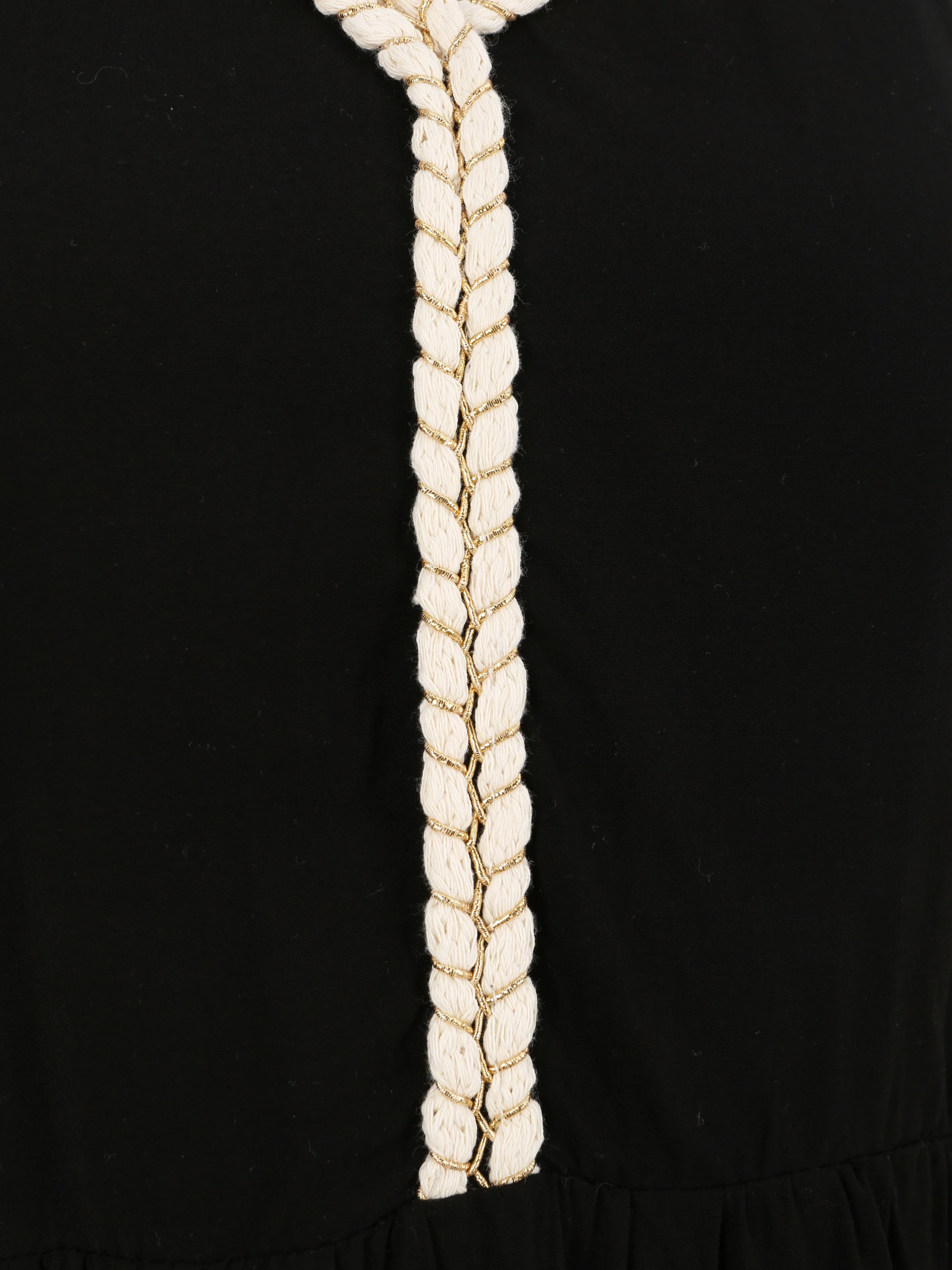 Touwstijl schouderbandjes jurk - Zwart - Image 3