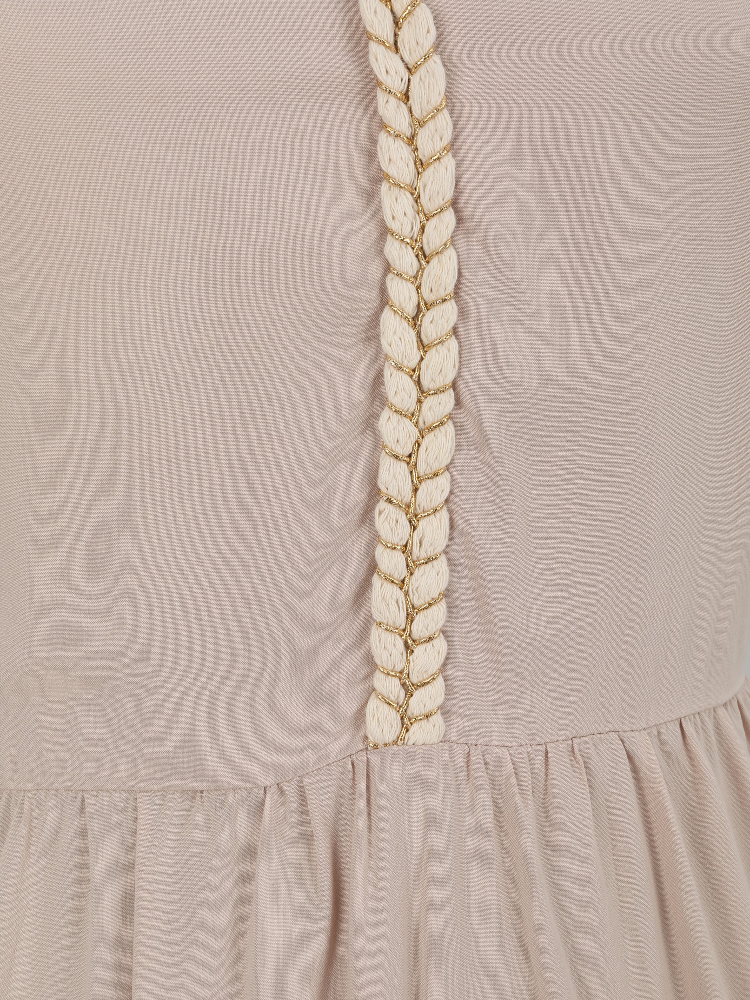 Touwstijl schouderbandjes jurk - Beige - Image 3