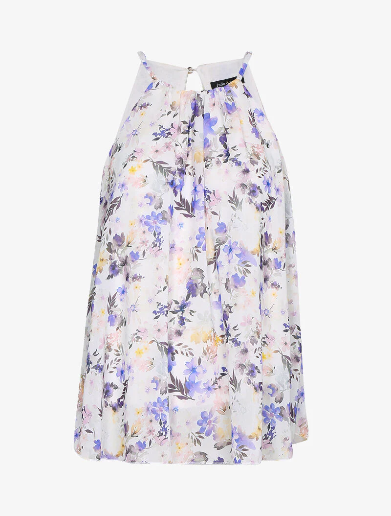 Trapeze hemd met prints - paars
