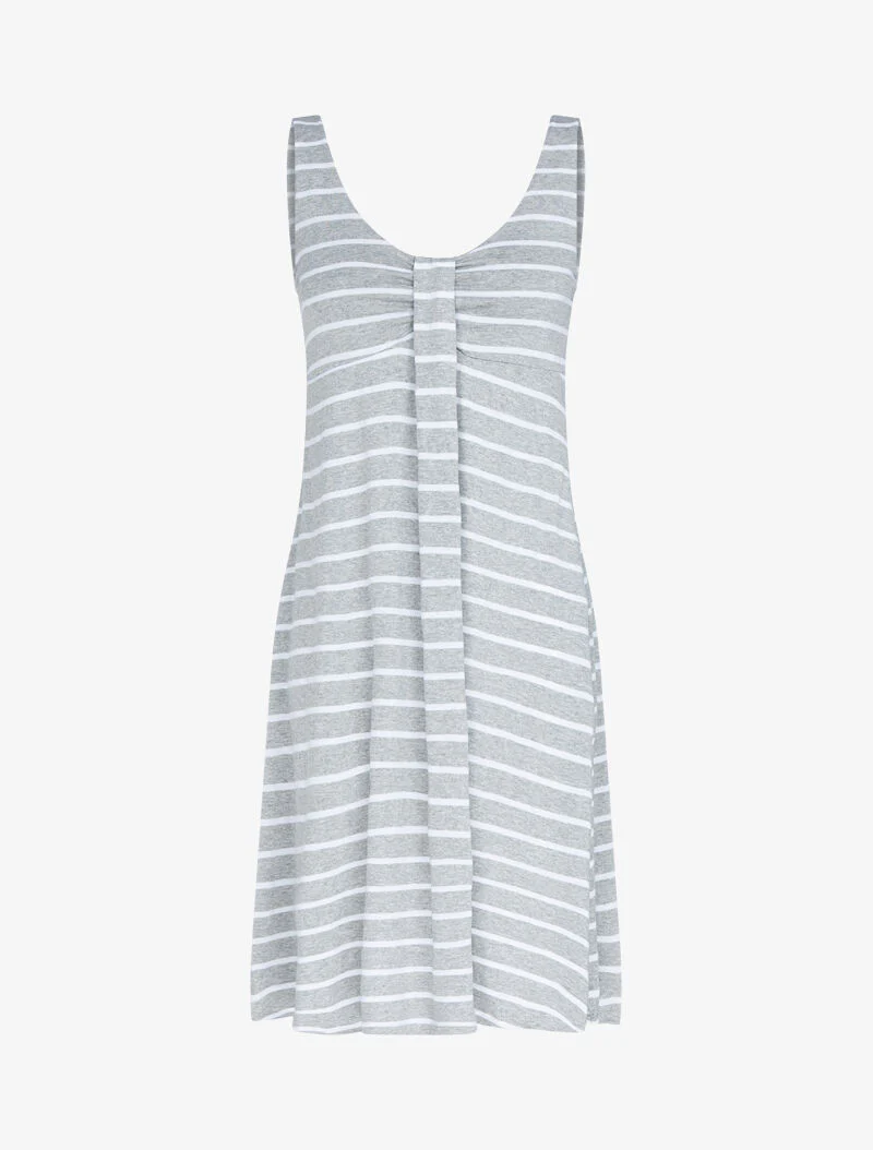 Trapeze jurk in marinestijl - lichtgrijs - Image 2