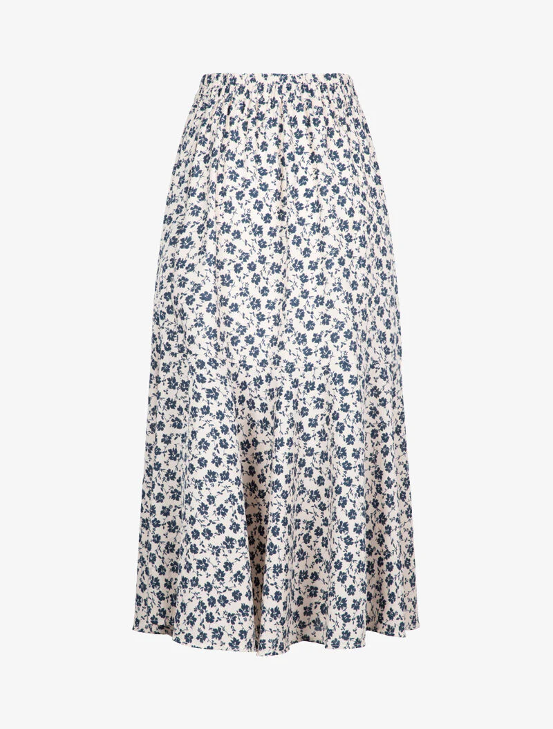 Bloemen trapeze rok - ecru - Image 2
