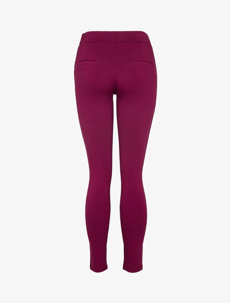 Tregging slank met versierde taille - bordeaux - Image 4