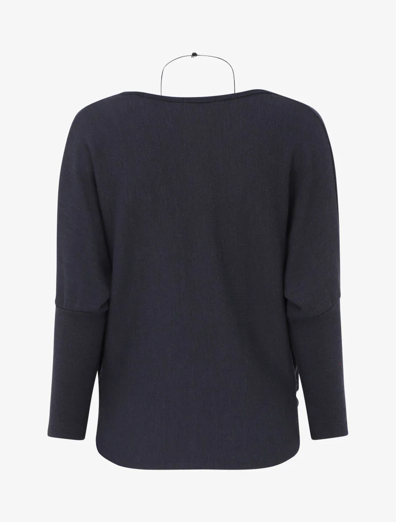 Cowl neck sweater with dolman sleeves - Blauw - Image 2