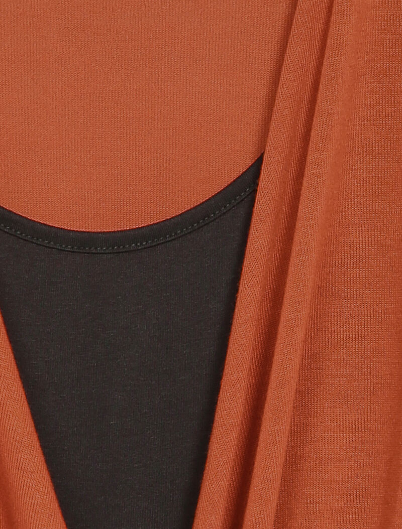 Pull met overlay en cache-coeur kraag - Oranje - Image 4