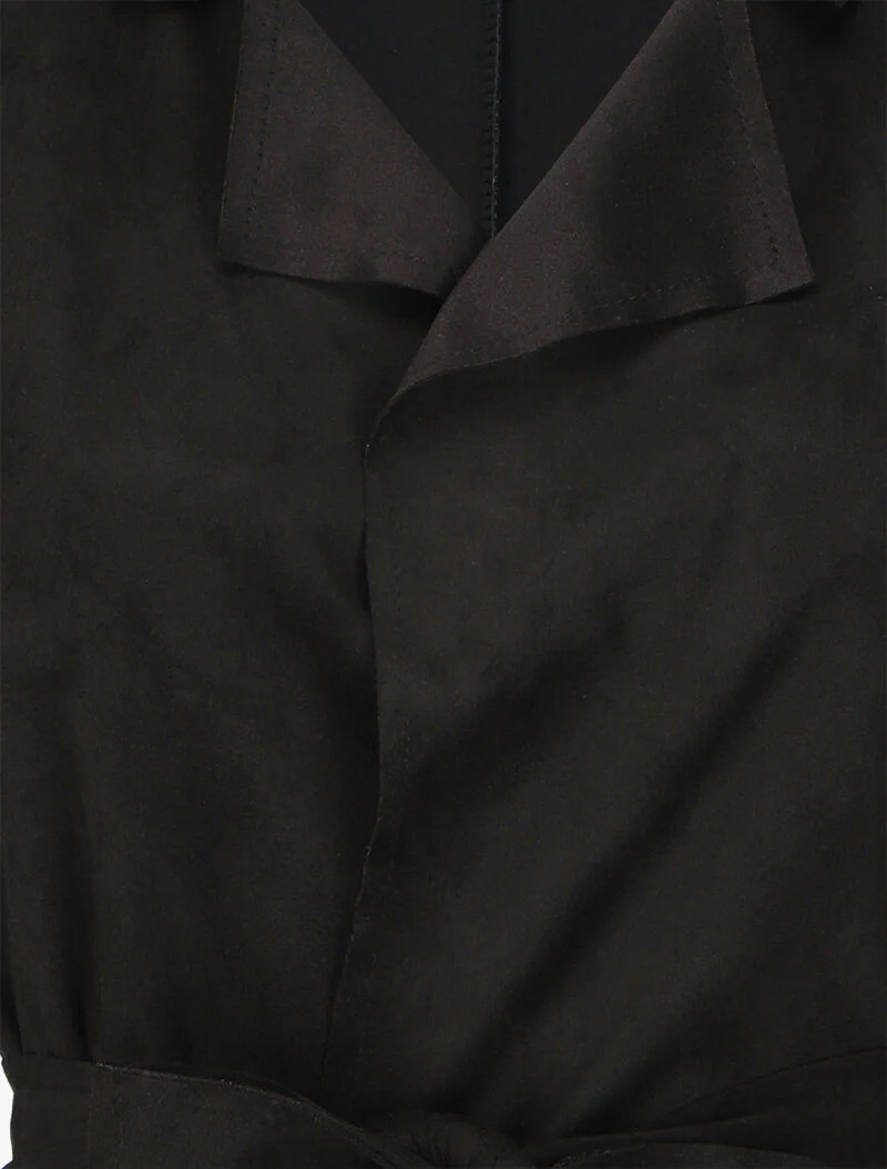 Trenchcoat-stijl jas in suèdine - Zwart - Image 3