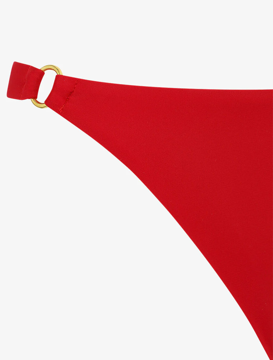 Triangel Bikini met Ringen - Rood - Image 3