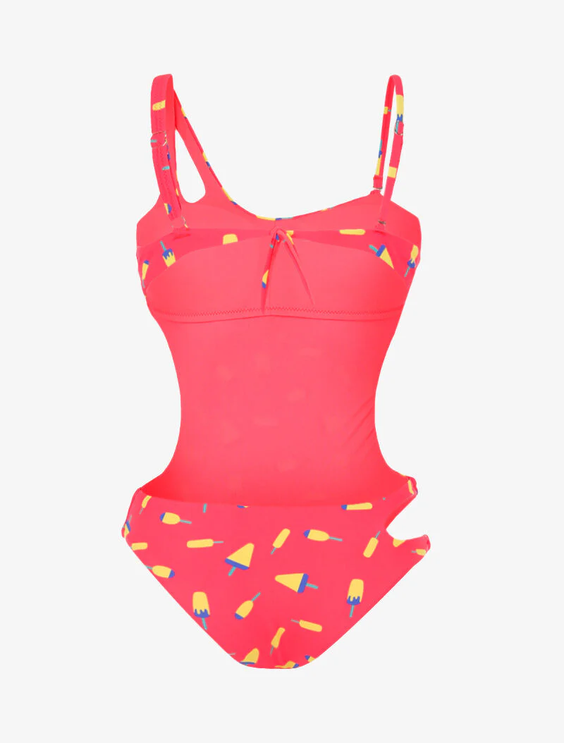 Trikini met sorbetprint - fluoroze - Image 2