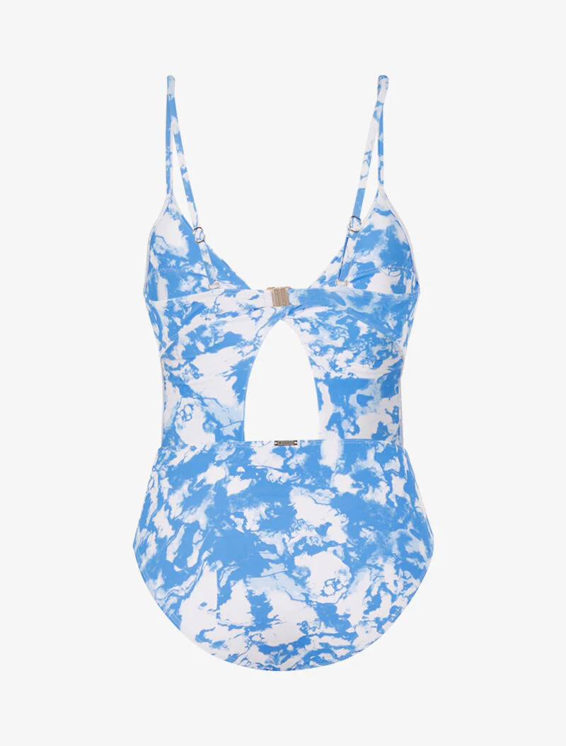 Trikini met vervaagde print - blauw/wit - Image 2