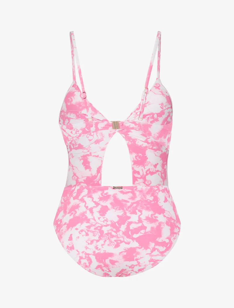 Trikini met vervaagde print - roze/wit - Image 2