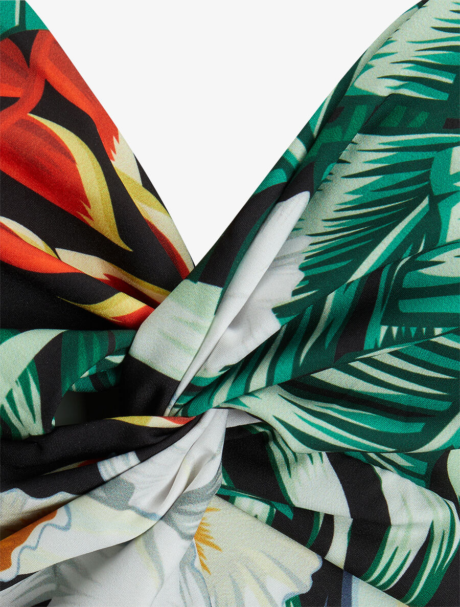 Tropische print jumpsuit - Zwart - Image 3