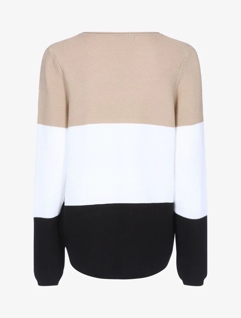 Gebreide trui in drie kleuren - camel/ecru/zwart - Image 2