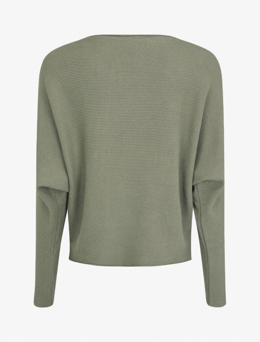 Trui in loose fit met ronde hals - Kakigroen - Image 2