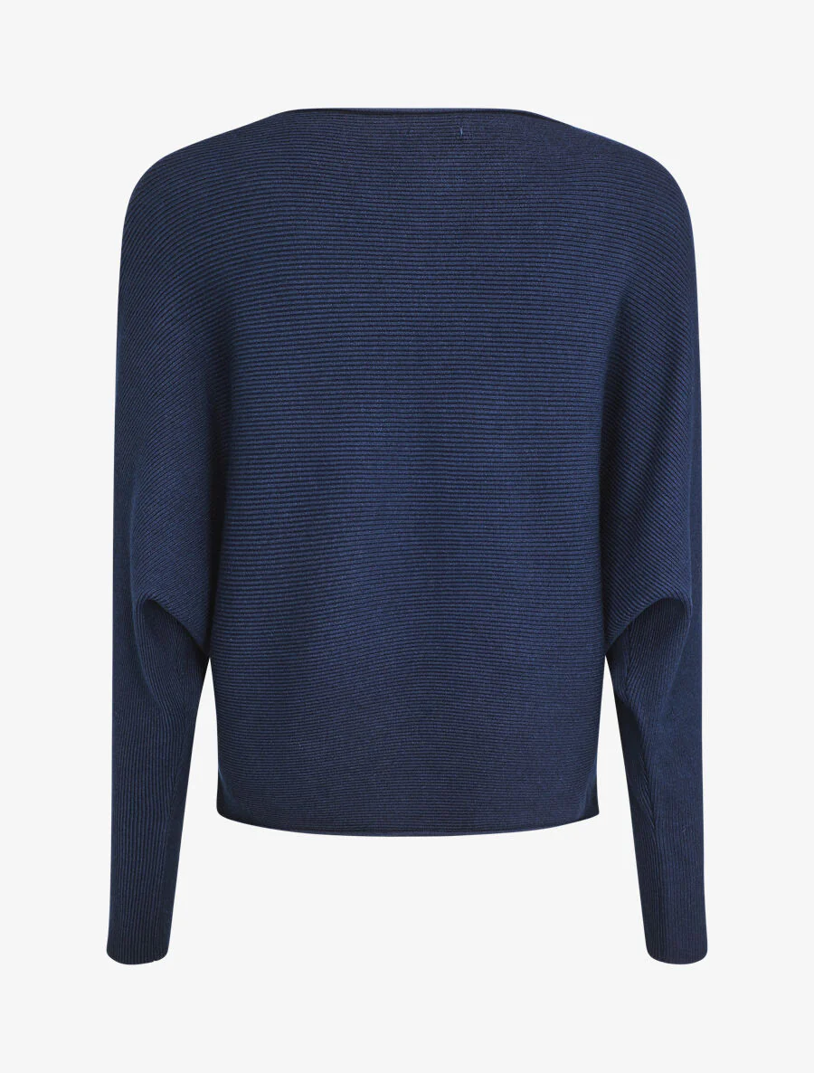 Trui in loose fit met ronde hals - Marineblauw - Image 2