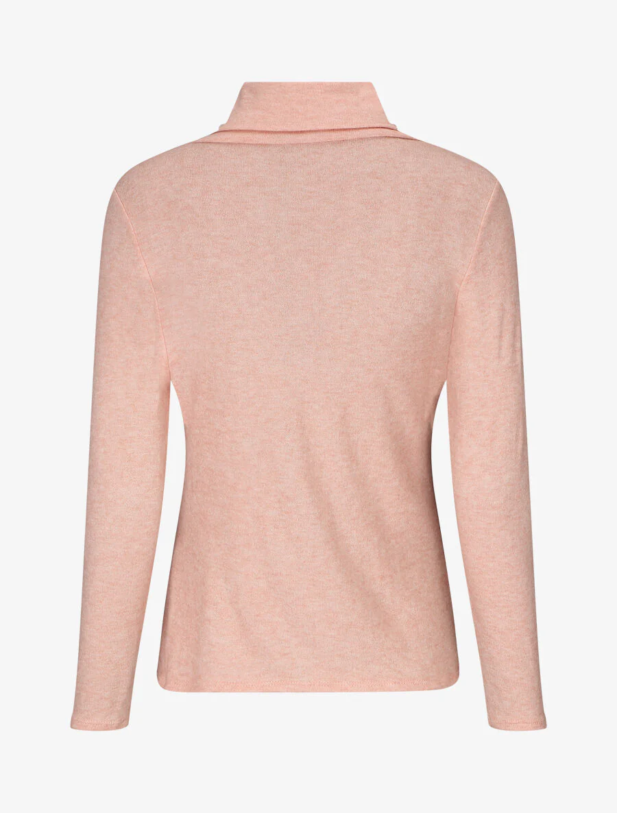 Trui met hoge kraag en decoratieve haak - Roze - Image 2