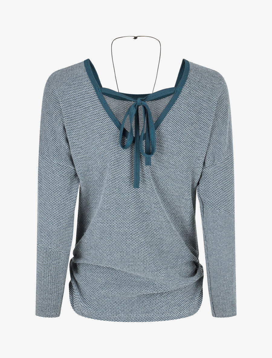 Trui met slanke V-rug - Blauwgroen - Image 2