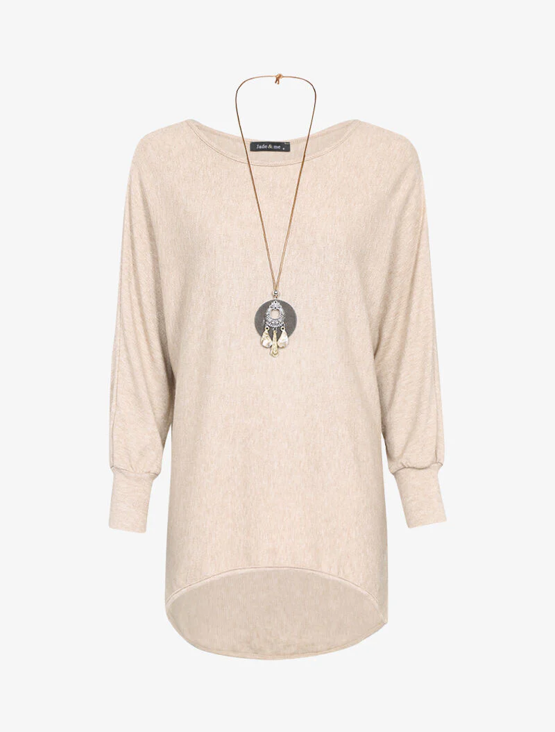 Vleermuismouwen tuniek - Beige