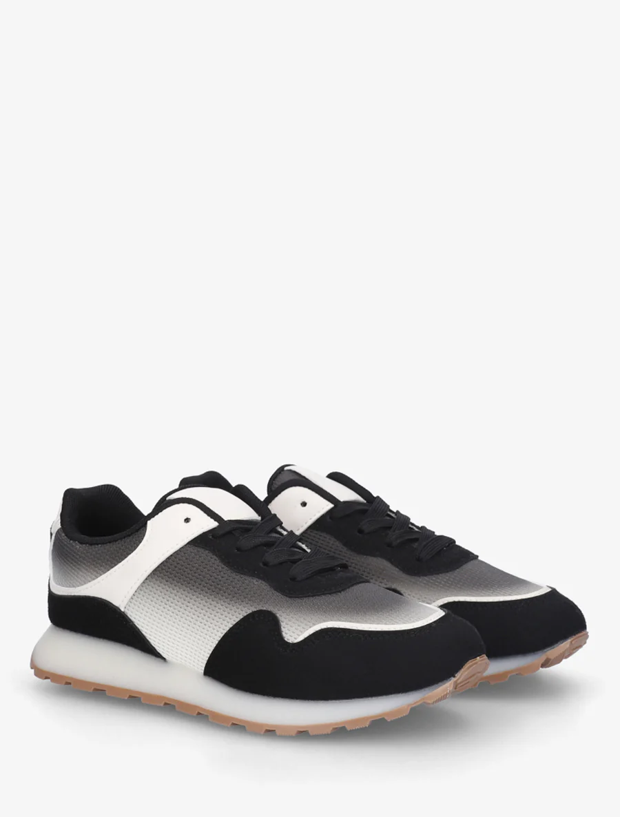 Tweedelige sneakers met dikke zool - Zwart - Image 4