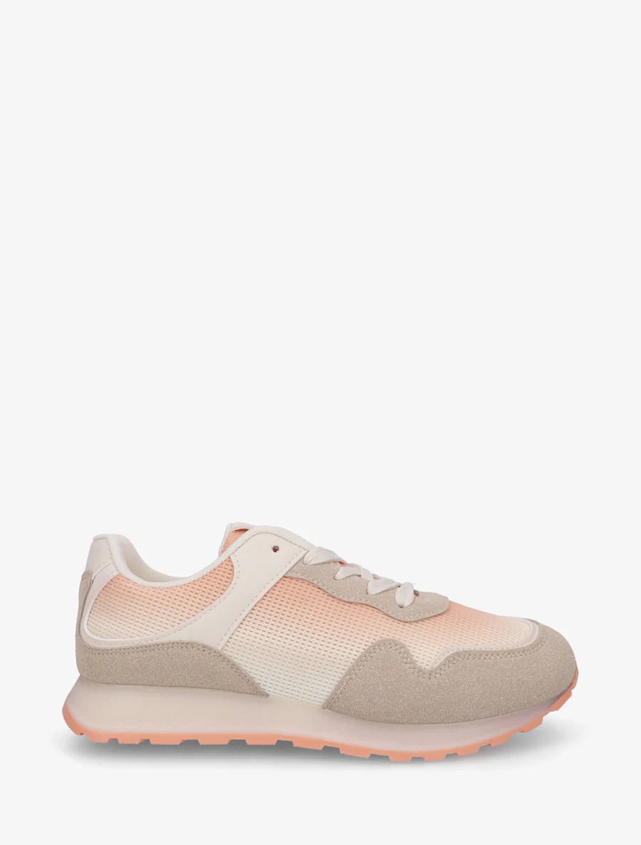 Tweedelige sneakers met dikke zool - Zalmroze