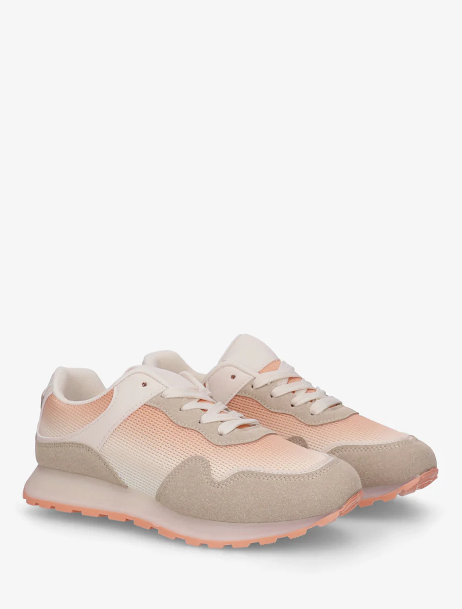 Tweedelige sneakers met dikke zool - Zalmroze - Image 4