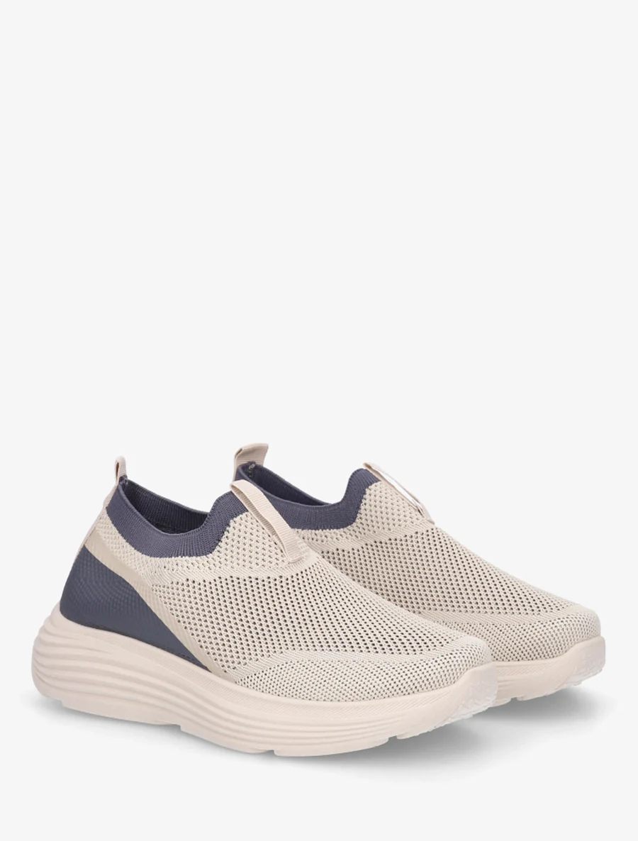 Tweekleurige instapsneakers - Beige - Image 4