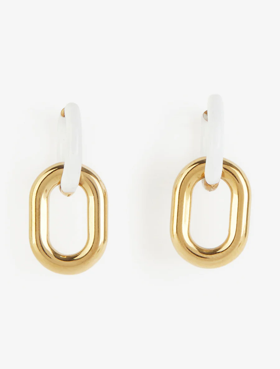 Tweekleurige oorbellen - Goud - Image 2