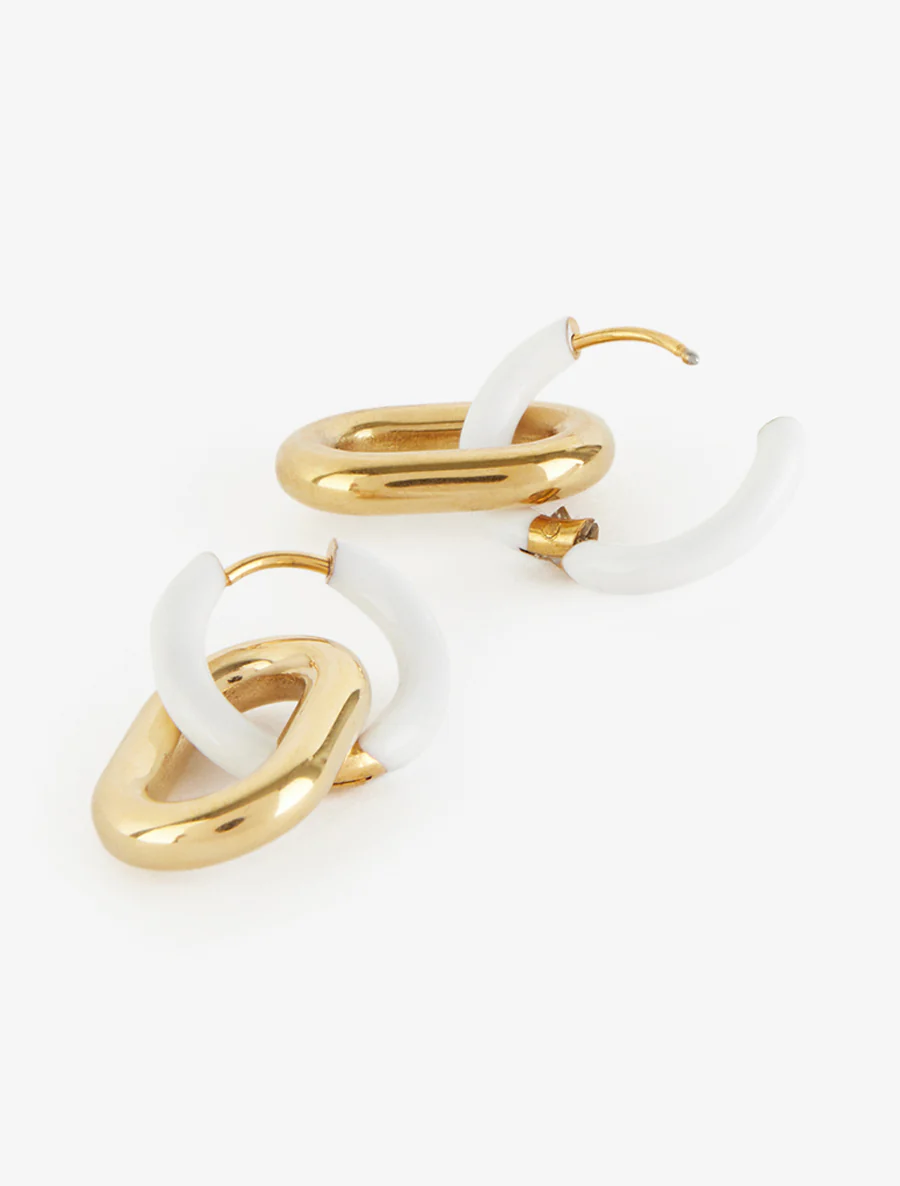Tweekleurige oorbellen - Goud - Image 3