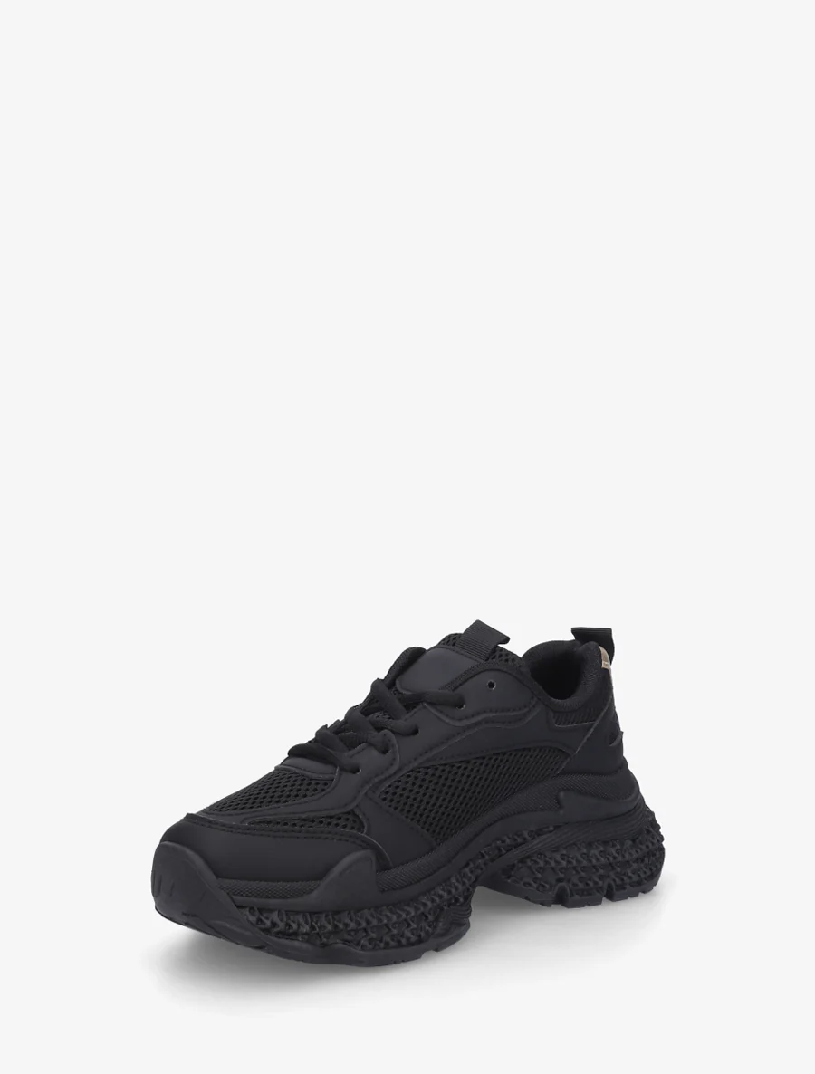 Tweekleurige sneakers met een gestructureerde zool - Zwart - Image 3