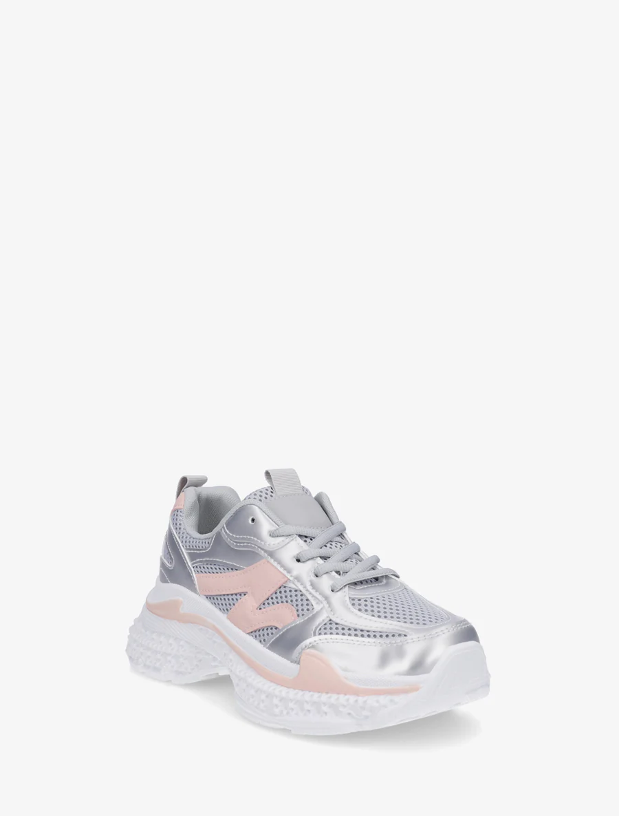 Tweekleurige sneakers met een gestructureerde zool - Geld - Image 2