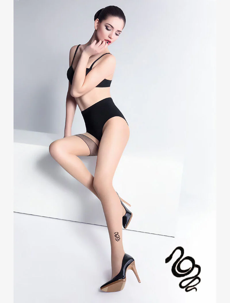 Twin snake panty 20 - zwart