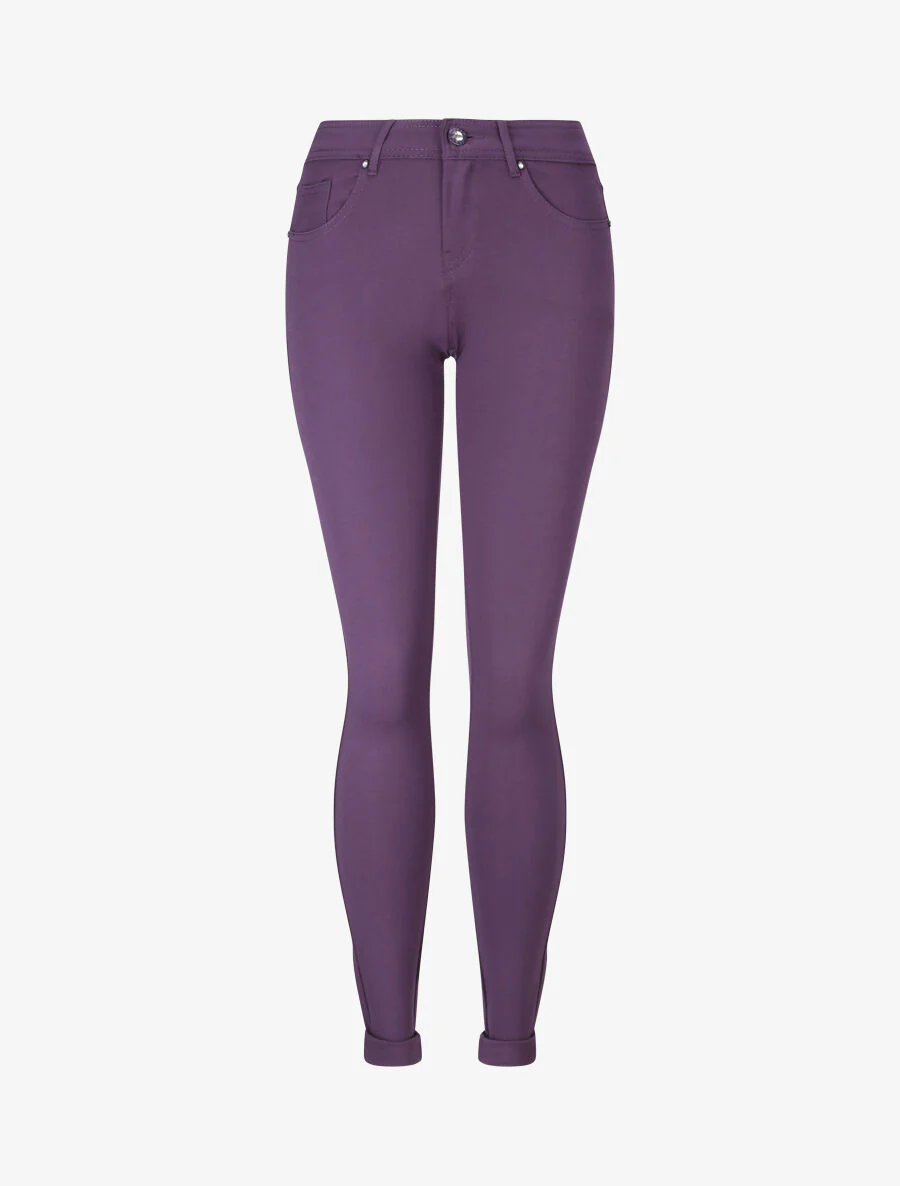 Ultrastrakke effen broek - Paars
