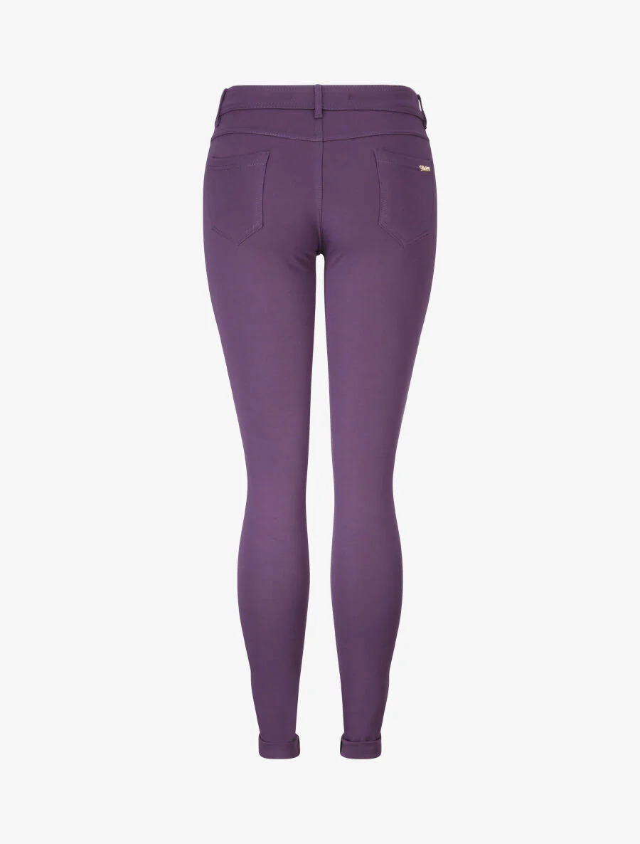 Ultrastrakke effen broek - Paars - Image 2