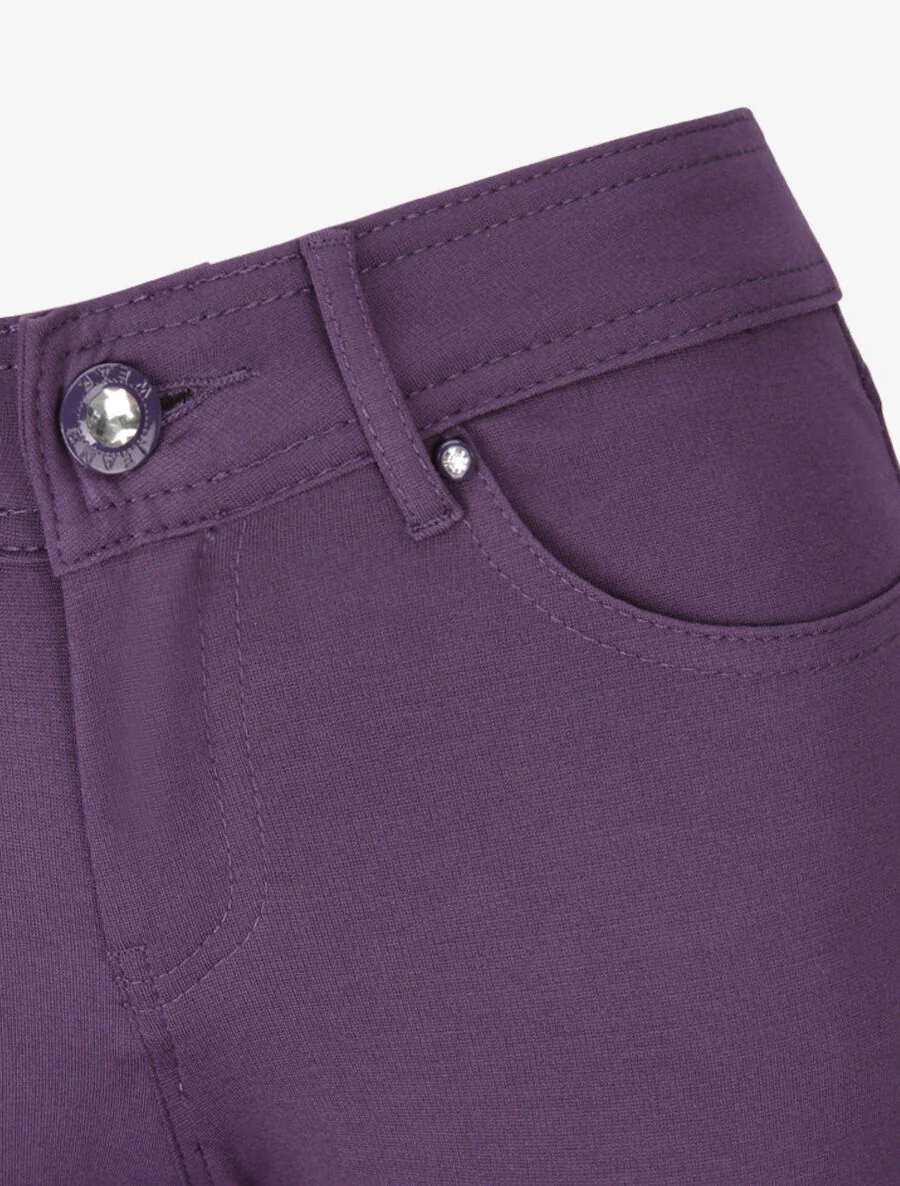 Ultrastrakke effen broek - Paars - Image 3
