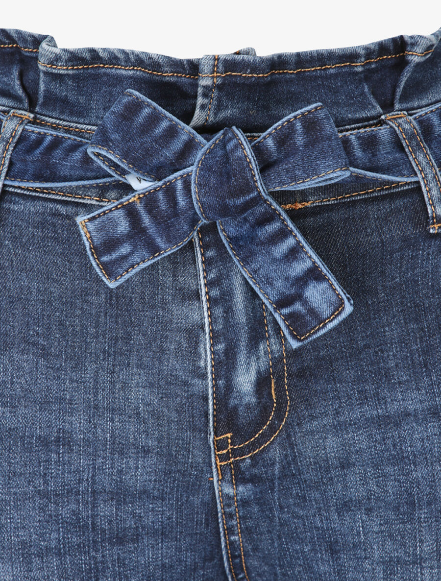 Jean ultra skinny met hoge taille met ruches - Blauw - Image 3