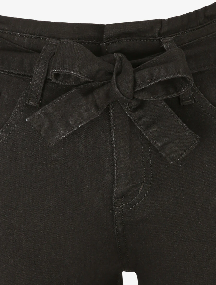 Jean ultra skinny met strikceintuur - Zwart - Image 3