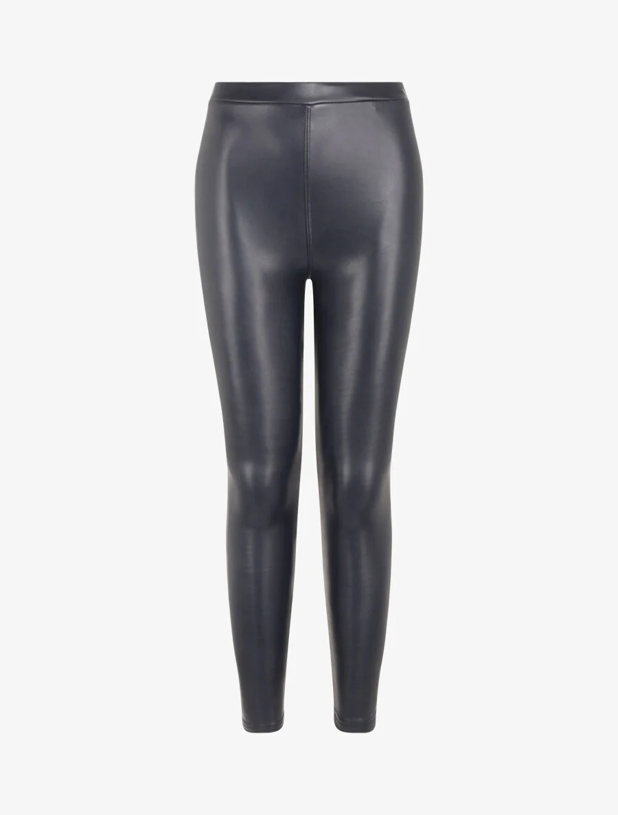 Ultradunne legging van imitatieleer - Donkerblauw