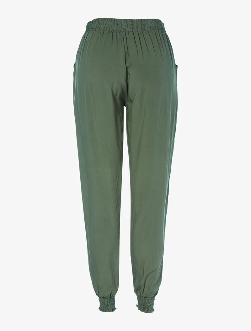 Harem broek effen - kaki - Image 2