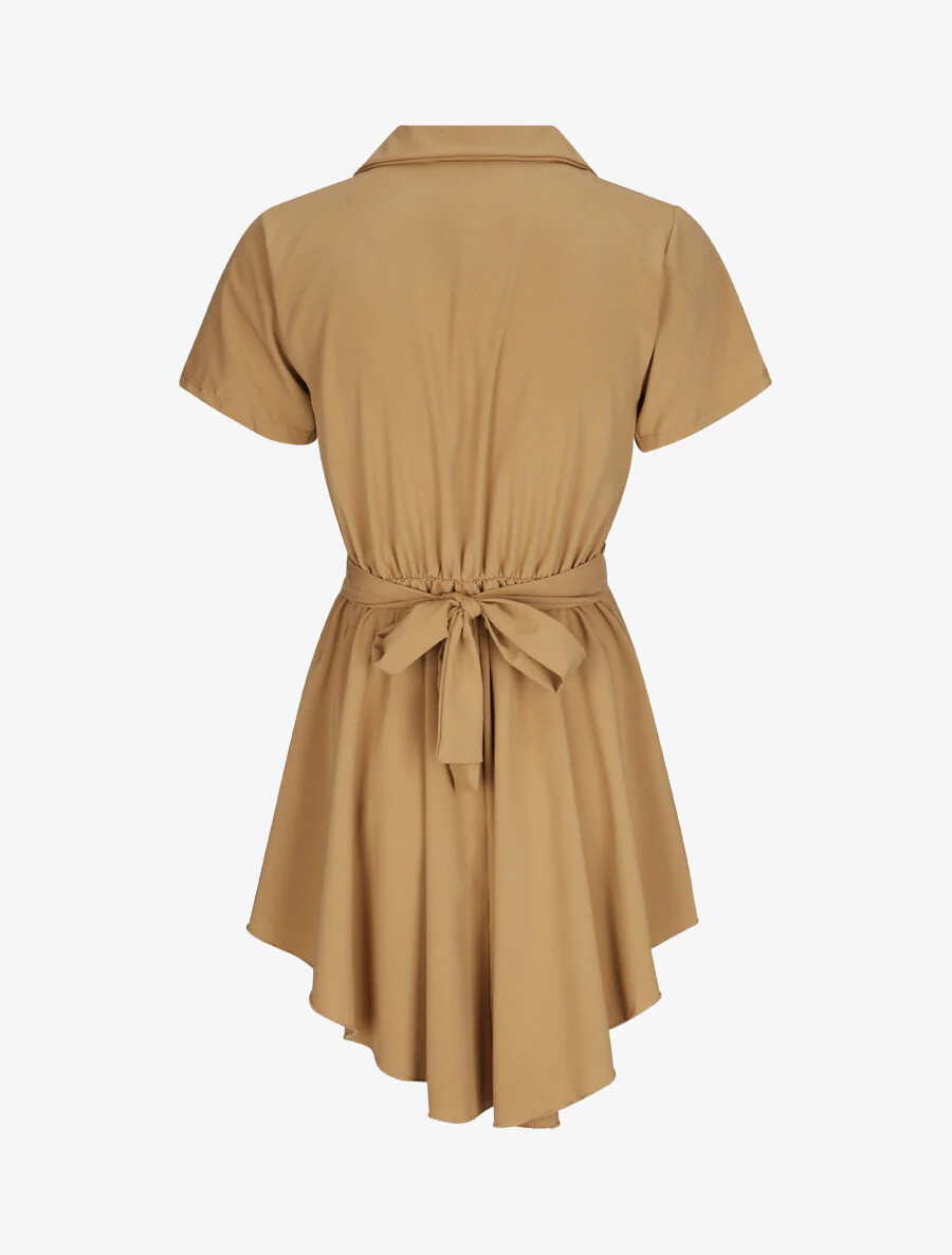 Effen skater tuniek met gouden gesp - Camel - Image 2