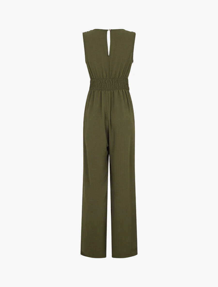 V-hals jumpsuit - Kakigroen - Image 2