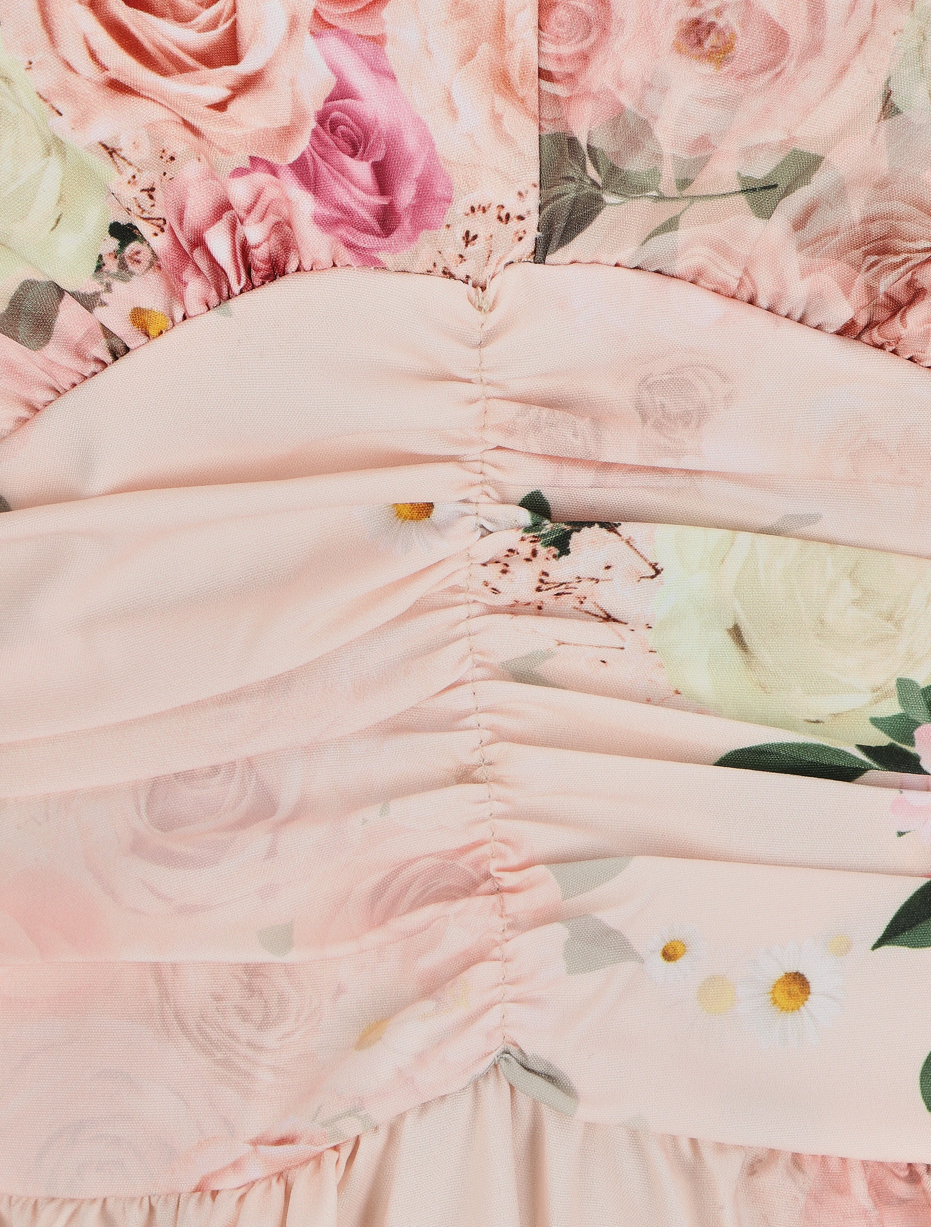 V-hals jurk met bloemenprint - Beige roze - Image 3