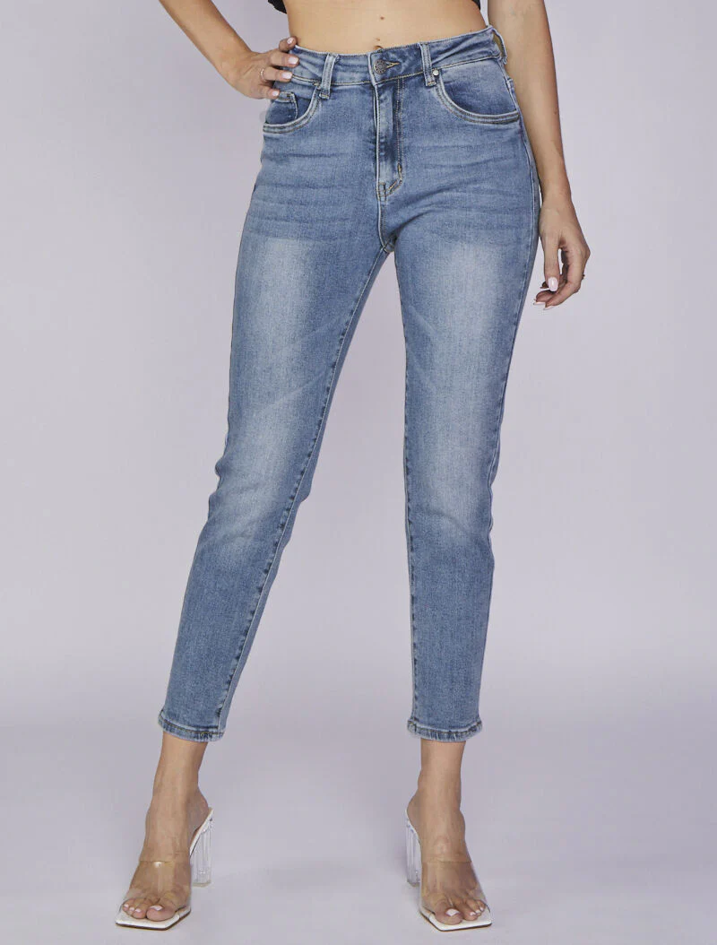 Verbleekte Jean boyfriend - Licht denim