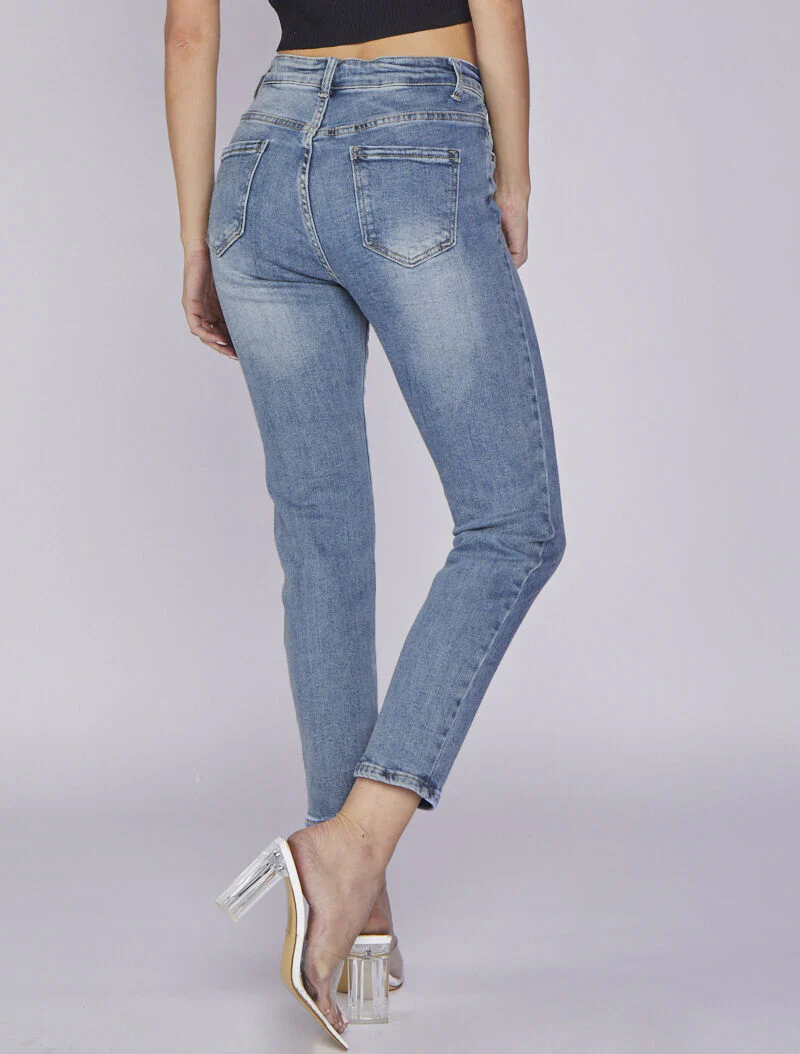 Verbleekte Jean boyfriend - Licht denim - Image 2