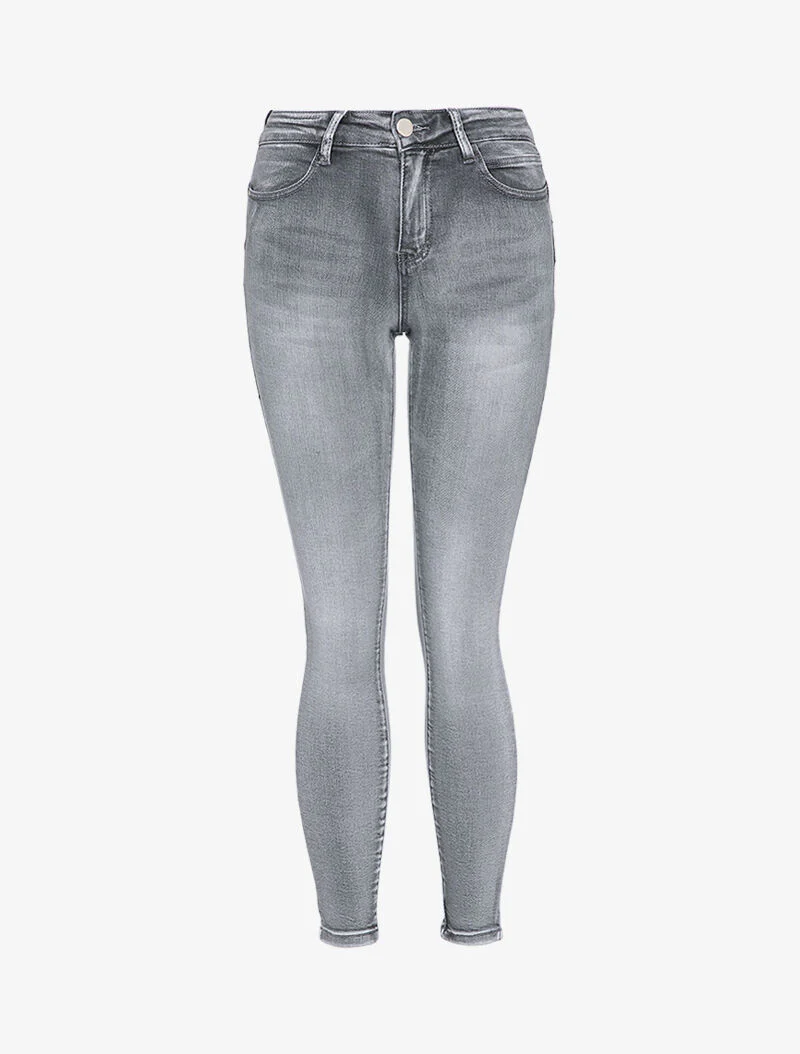 Verbleekte skinny jeans - Grijs