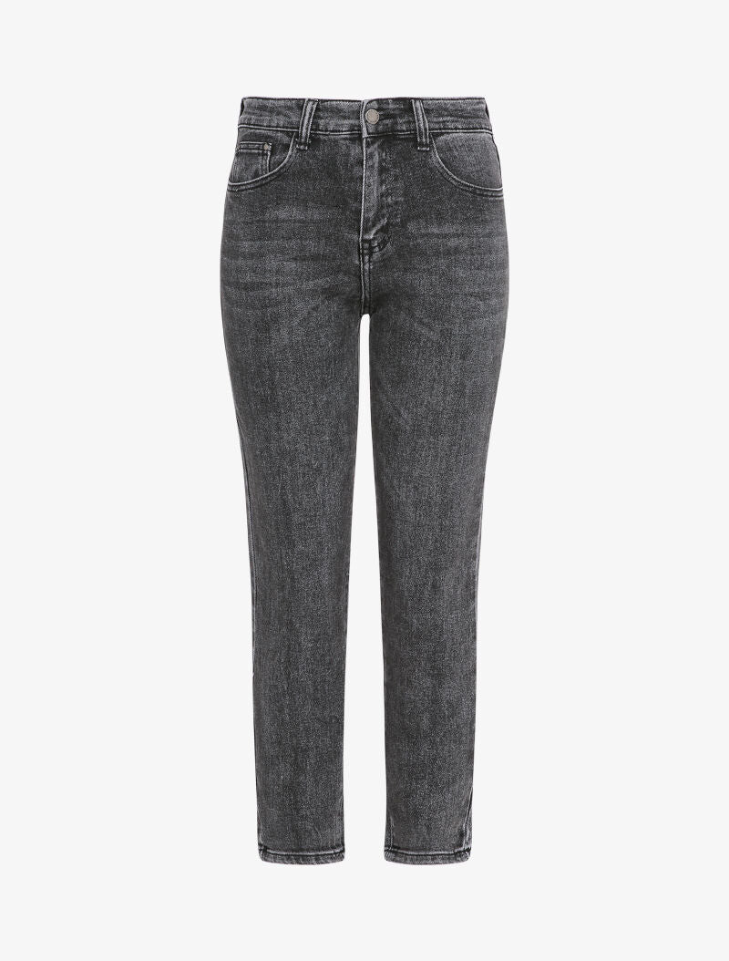 Versleten mom jeans 7/8 - Antraciet