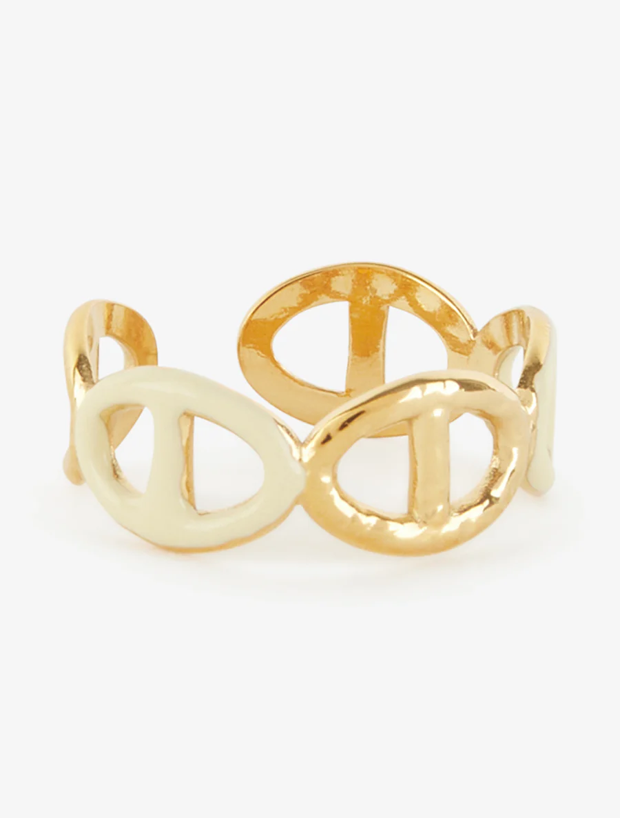 Verstelbare ring in maritieme schakels stijl - Goud/geel - Image 2