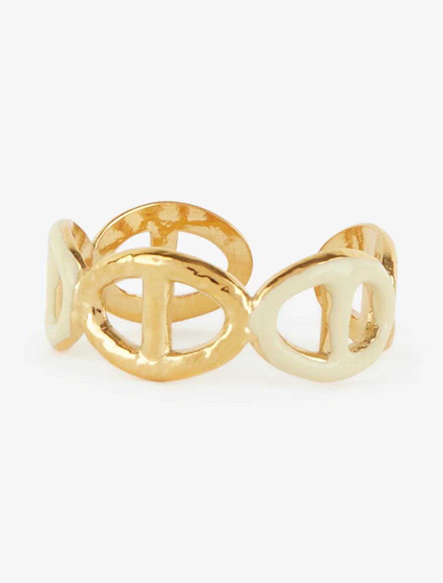 Verstelbare ring in maritieme schakels stijl - Goud/geel - Image 3