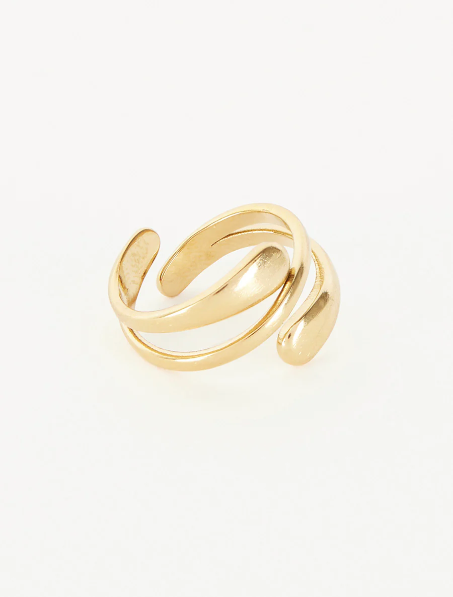 Verstelbare ring met gekruist effect - Goud - Image 2