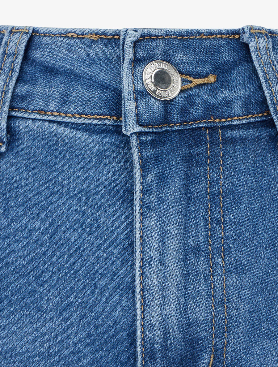 Vervaagde jeans Bermuda - Blauw - Image 3