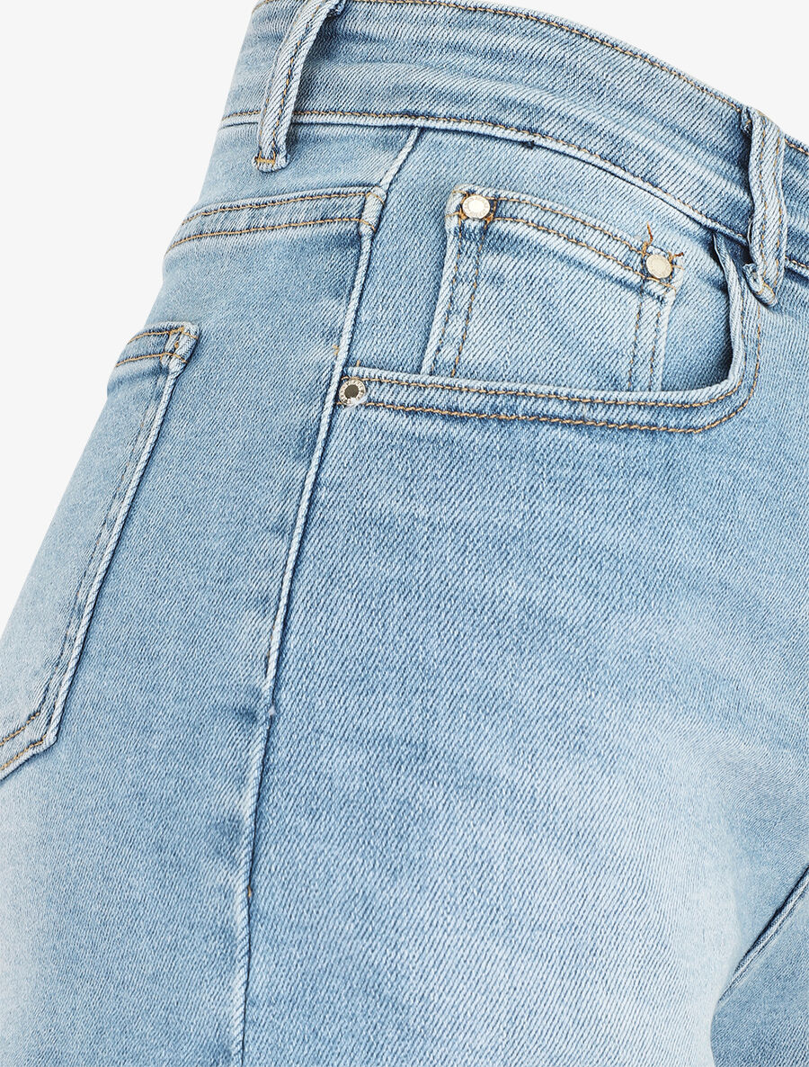 Vervaagde shorts. recht model - blauw - Image 3