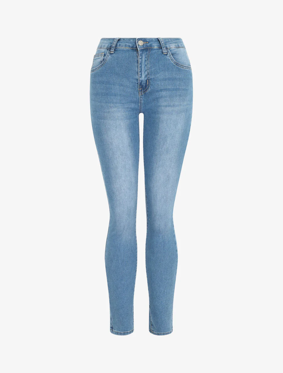 Verwassen. push-up skinny jeans - blauw