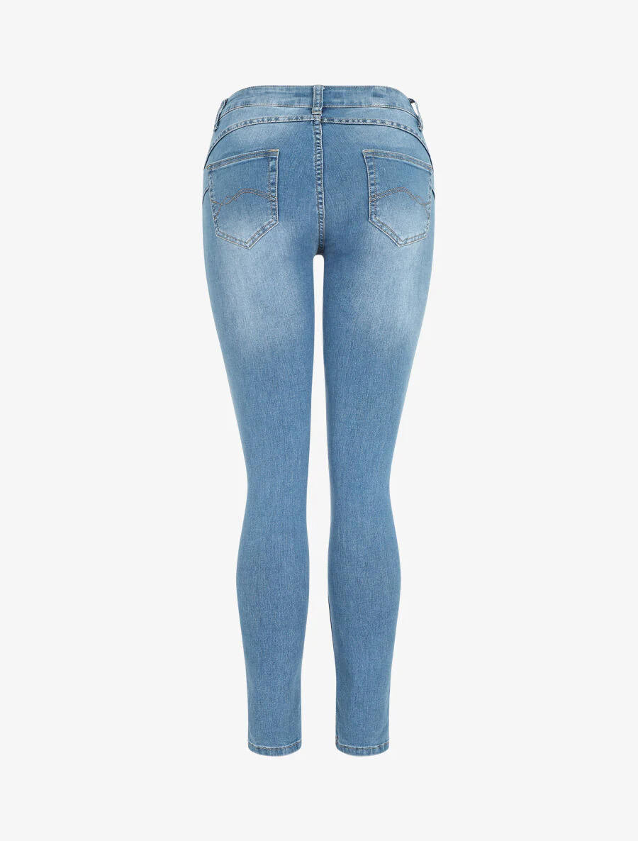 Verwassen. push-up skinny jeans - blauw - Image 2